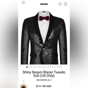 NWT Men’s Black Sequin Tuxedo Jacket size 3XL.  $40 OBO.